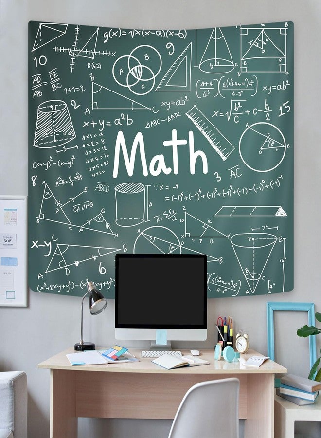 GOAOK Math Classroom Tapestry, Mathematics Equations Tapestry Wall Hanging, Science Formulas on Chalkboard Math Classroom Teacher Students Child Apartment Dorm Bedroom Decor Tapestries 60"x40"Inches - Image 2